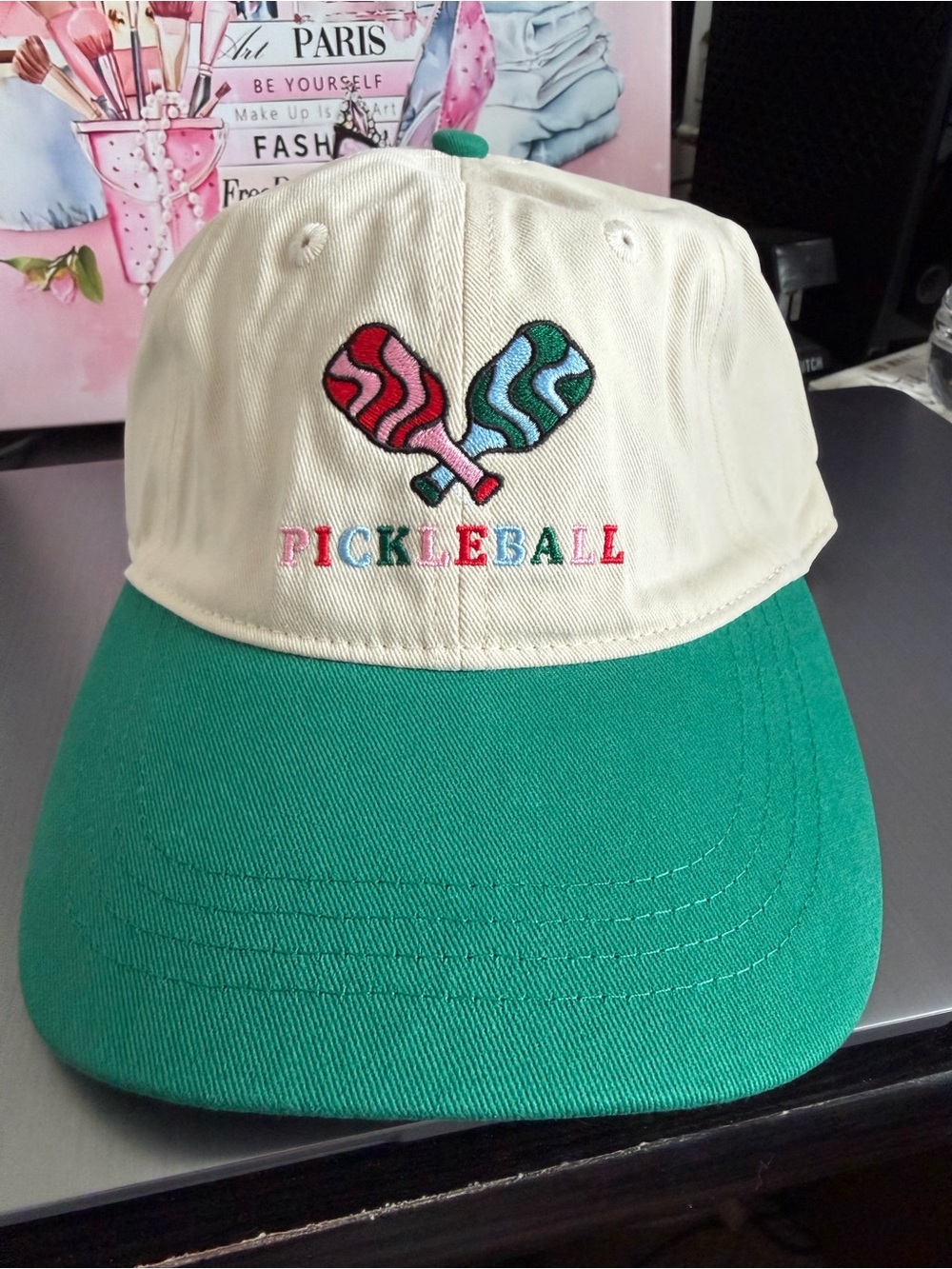 Frasier Sterling Sport Woman’s Two-Tone Pickleball Cap - Cream & Green